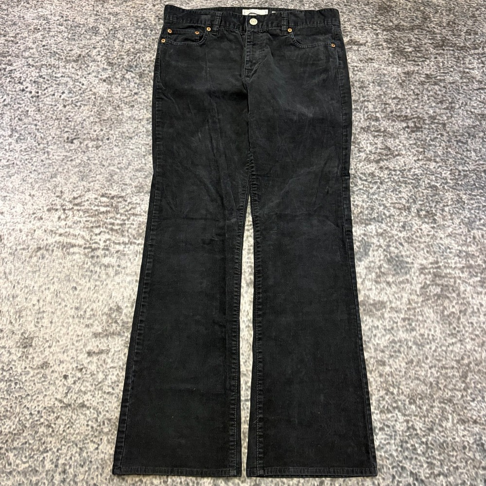 Old Navy Pants Stretch Corduroy Size 8 (33x31) Navy Blue Bootcut Grunge VTG Y2K